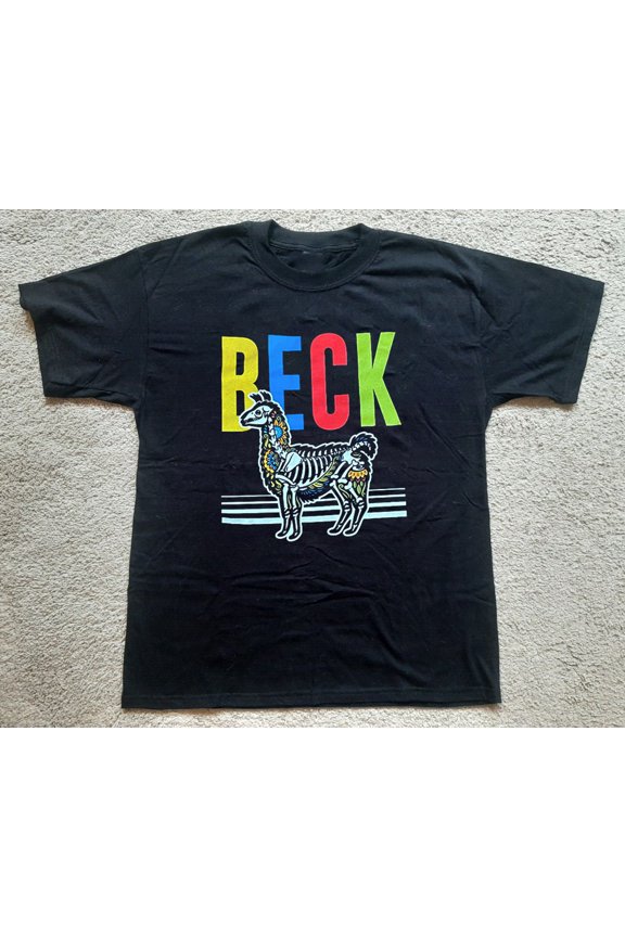 Reprint Rare Collection BECK Band Llama Skeleton Tour Black All Size Gift Fan Shirt
