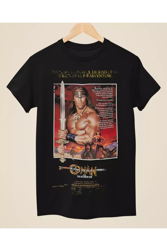 Reprint Rare Conan The Destroyer - Movie Poster Inspired Unisex Black T-Shirt