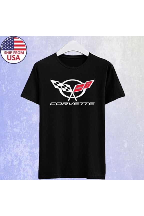 Reprint Rare Corvette Car Racing Men's Black T-shirt Size S-5XL