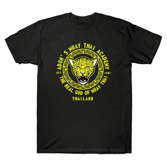 Reprint Rare Cotton Muay The Thai Academy Men's of Sleeve Short Tee Thai Adon's Muay Real God