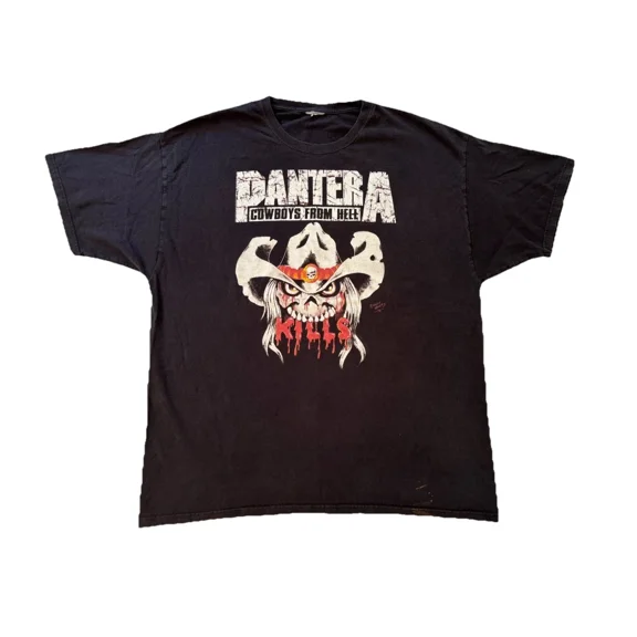 Reprint Rare Cowboys From Hell European Tour Black T-Shirt Unisex S-4XL