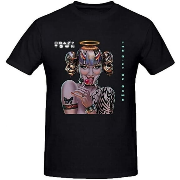 Reprint Rare Crazy town The Gift Of Game Fun Black Unisex Cotton T-Shirt S-234XL
