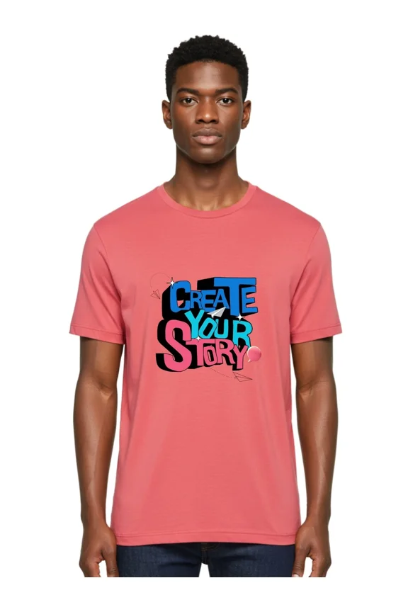 Reprint Rare Create-Your-Story Mens Graphic Tee,100% Cotton,Casual Summer Wear