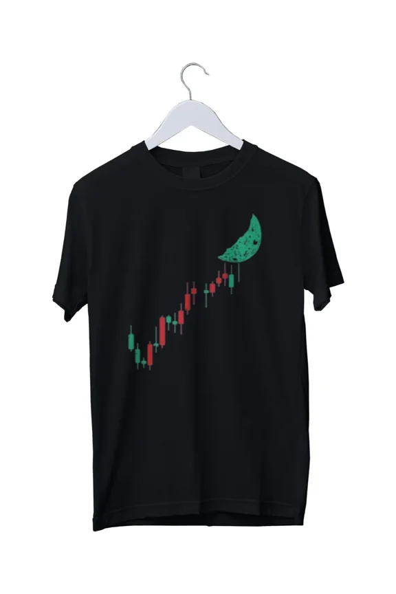Reprint Rare Crypto Chart To The Moon Graphic Unisex T-Shirt S M L XL 2 3 4 XL