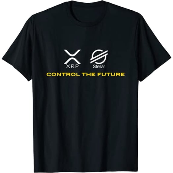 Reprint Rare Cryptocurrency t-shirt XRP XLM Coin Control the Future T-Shirt, Coin XRP Tee