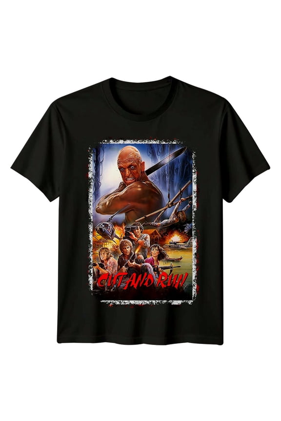 Reprint Rare Cut and Run (1985) Movie Poster Inspired T-Shirt Retro 80s Tee Unisex