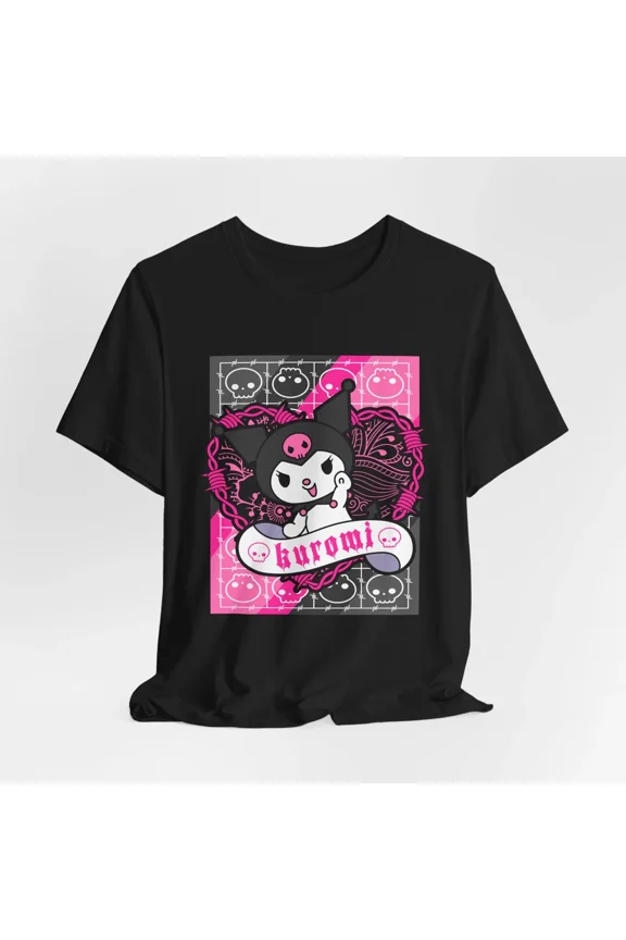 Reprint Rare Cute Kuromi Graphic Tee for Anime Fans, Kawaii Apparel, Comfortable [...]