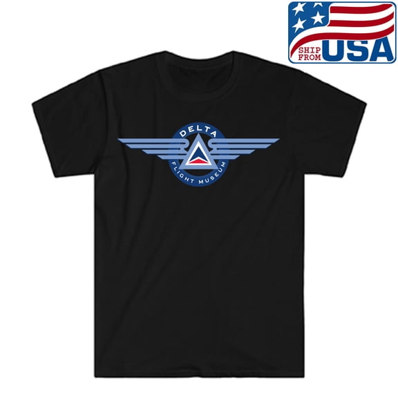 Reprint Rare DELTA AIRLINES Flight Museum Men's Black T-shirt Size S to 5XL