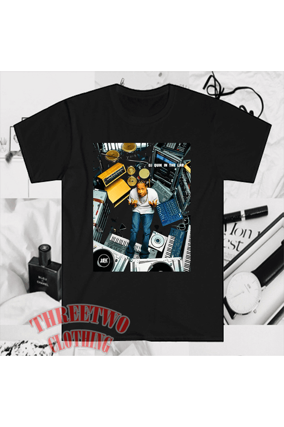 Reprint Rare DJ Quik In The Lab Men's Black T-Shirt Size S to 5XL