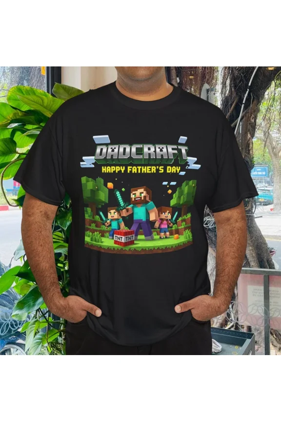 Reprint Rare Dad Dadcraft Funny Gamer for Happy Father's Day Gaming Pixel T-Shirt