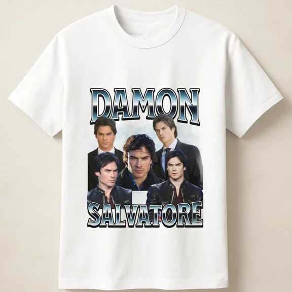 Reprint Rare Damon Salvatore Featuring Ian Somerhalder From Vampire Diaries Unisex T Shirt