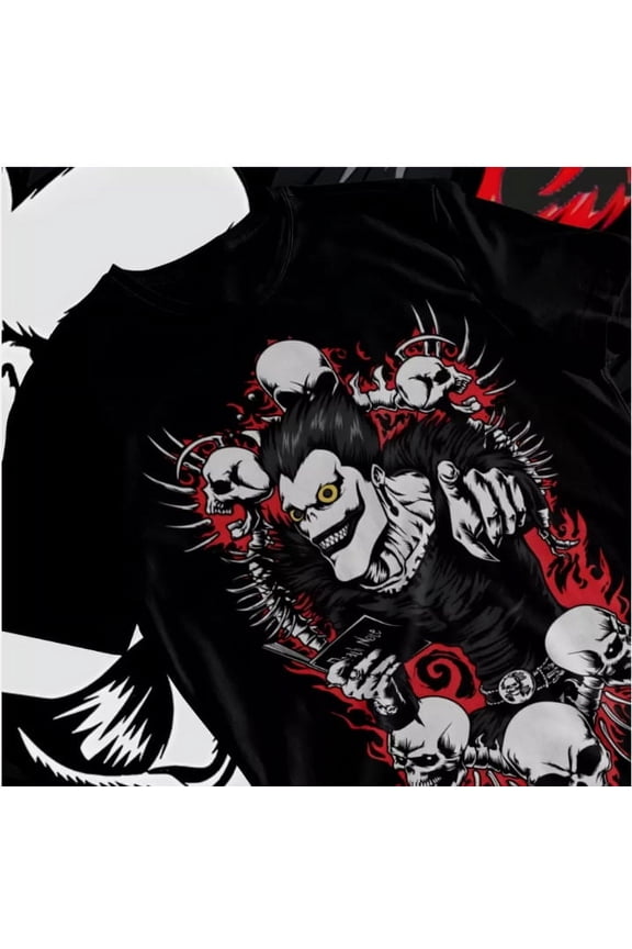 Reprint Rare Death Note Ryuk T-Shirt Manga Strip Kira L Anime Unisex Shirt Soft Tee All Sizes