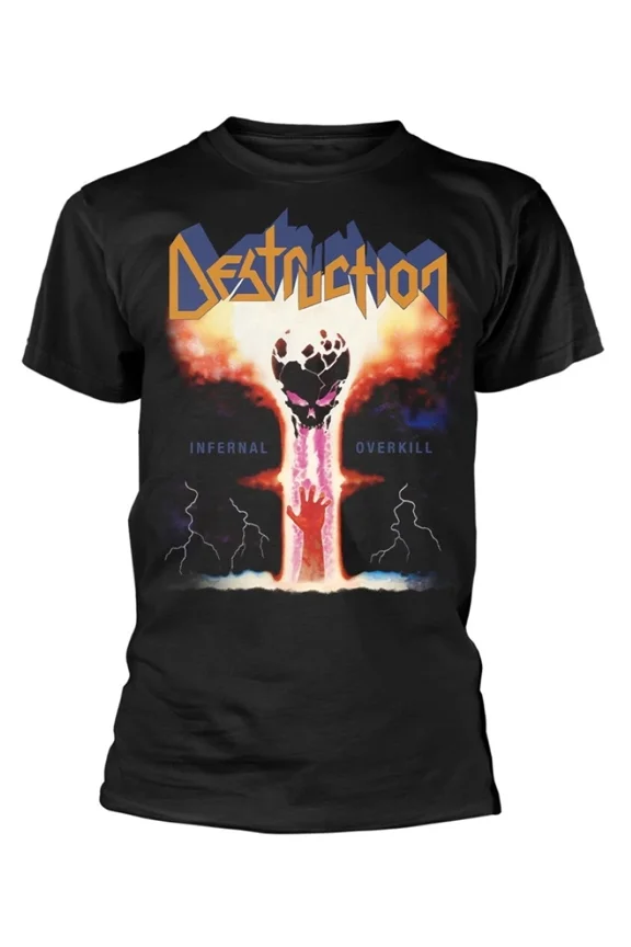 Reprint Rare Destruction Infernal Overkill Black T-Shirt NEW OFFICIAL