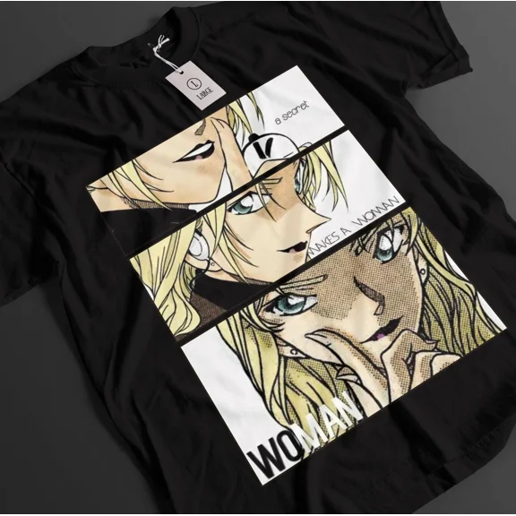 Reprint Rare Detective Conan Shirt Case Tshirt Vermouth T-Shirt Gin Akai Ran Anime Tee