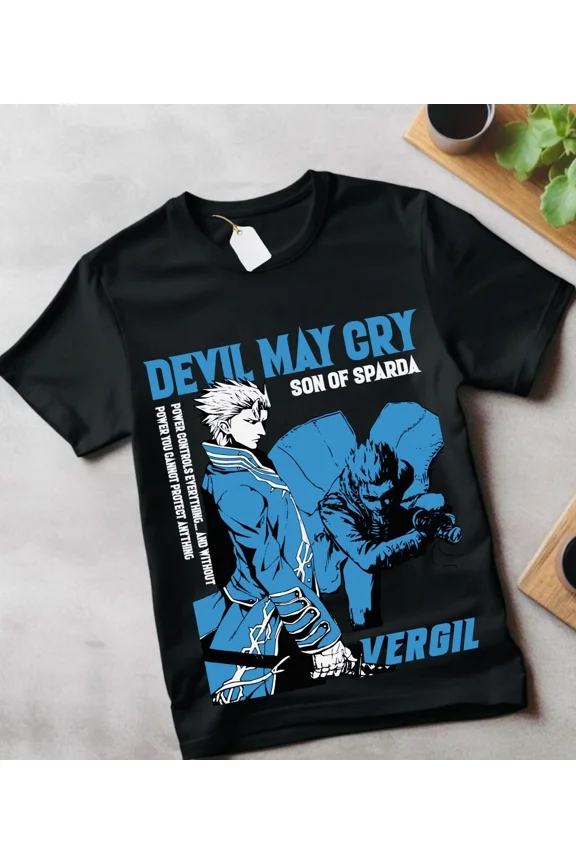 Reprint Rare Devil May Cry Dante T-Shirt Unisex Shirt , devil anime clothes , gift