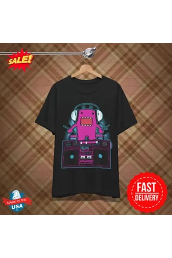 Reprint Rare Domo Kun Tee - DJ Domo Scene Emo T-shirt - Harajuku Jumpstyle Party Tshirt