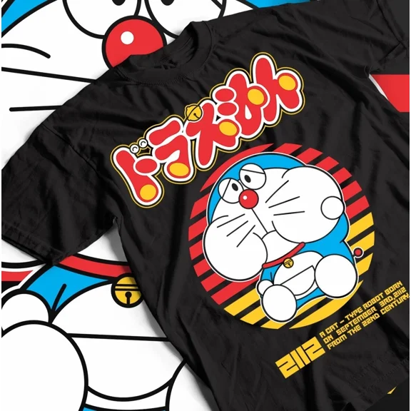 Reprint Rare Doraemon Anime T-shirt, Nobi Shizuka Gian Dorami Suneo Tee, Unisex Cotton Gift