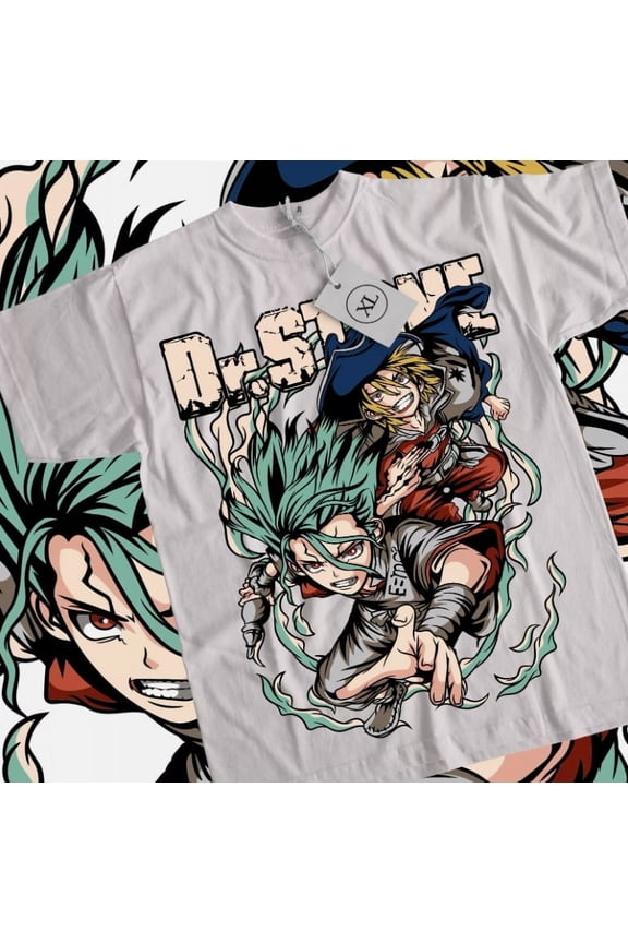 Reprint Rare Dr. Stone T-Shirt Senku Ishigami Ryusui Asagiri Seiyuu Vintage Shirt All Size