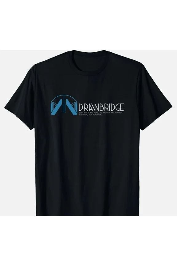 Reprint Rare Drawbridge Logo Death Stranding 2 Futuristic Game Design T-Shirt