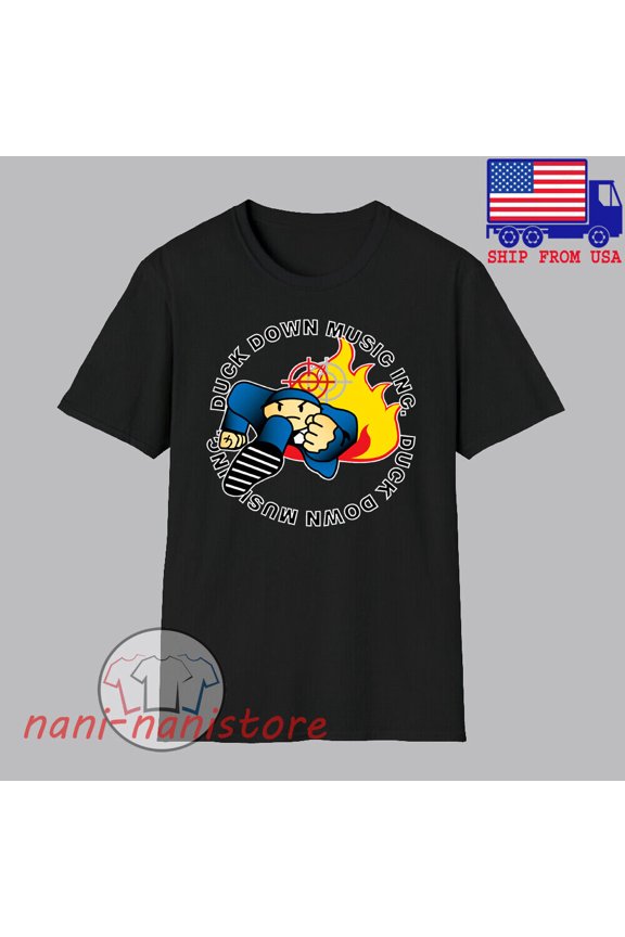 Reprint Rare Duck Down Records Men's Black T-shirt Size S-5XL