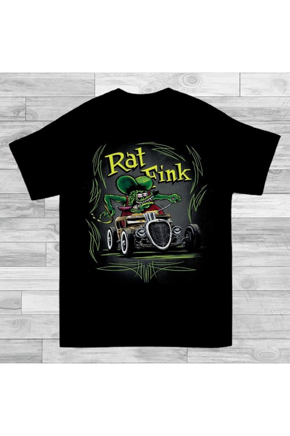 Reprint Rare Ed Roth Rat Fink Funny Short Sleeve Black S-2345XL Unisex T-Shirt AM22