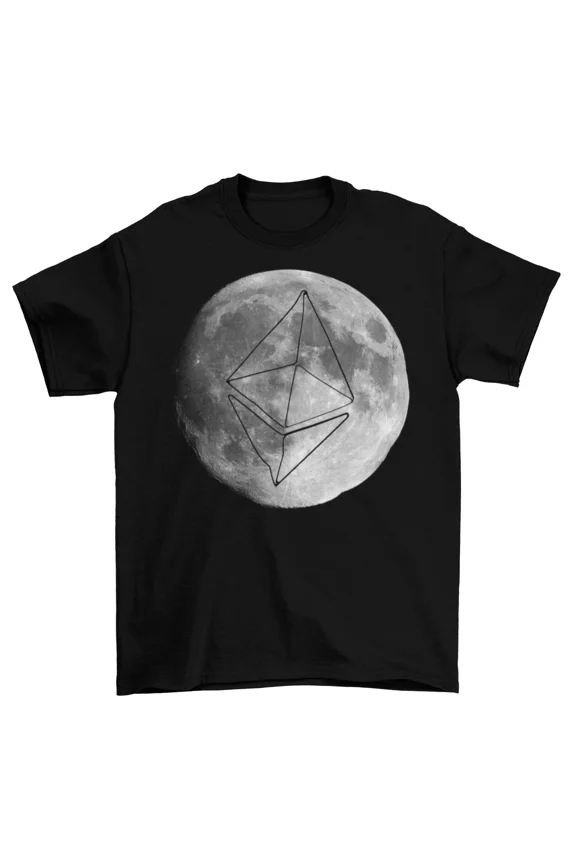 Reprint Rare Ethereum To The Moon T-Shirt Unisex Cotton Adult Sizes Litecoin Crypto New