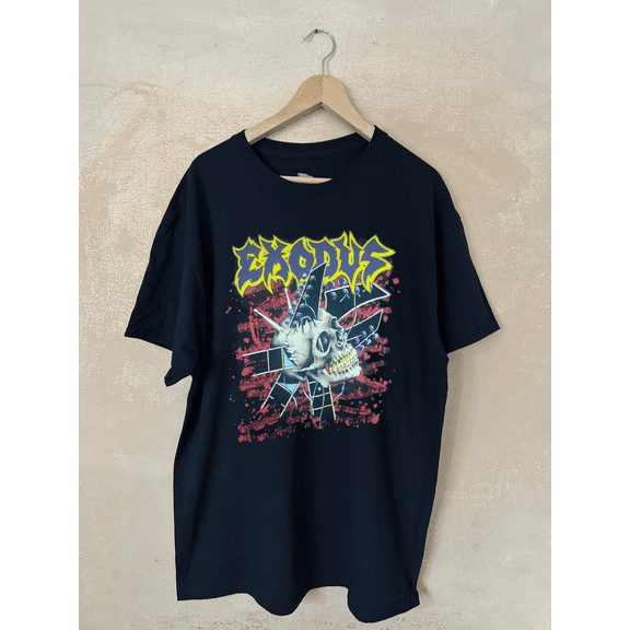 Reprint Rare Exodus Band Skull T shirt Full Size S-5XL Gift Women, Men