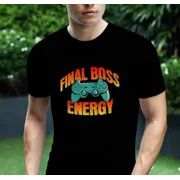 Reprint Rare FINAL BOSS ENERGY GAMER T-Shirt Sizes S-5XL
