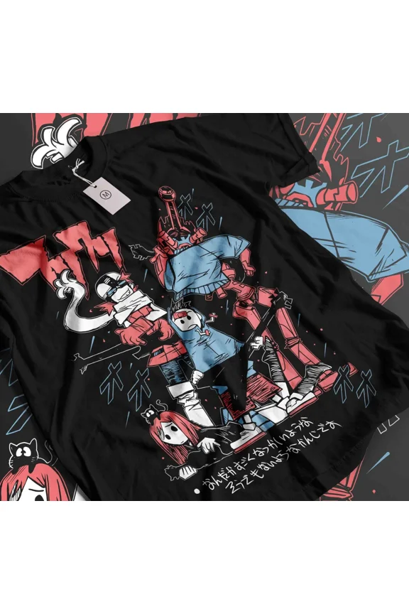 Reprint Rare FLCL Haruko Fooly Cooly T-Shirt Anime Haruko T-Shirt Haruhara Gainax Graphic 629