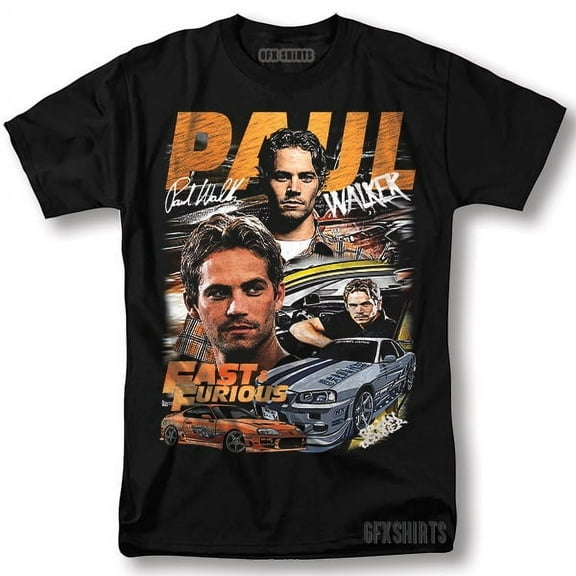 Reprint Rare Fast and Furious Shirt Movie Paul Walker Classic Vintage Graphic design T-Shirt