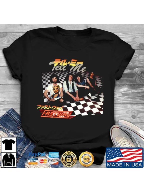 Reprint Rare Fastway Tell Me Japanese Promo black Unisex All size shirt A522