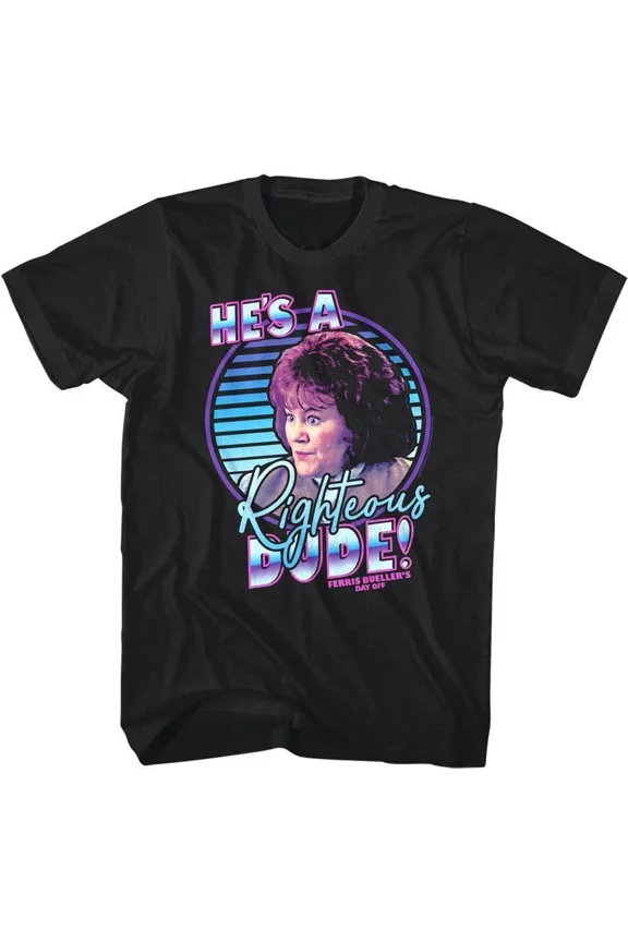 Reprint Rare Ferris Bueller He's a Righteous Dude Men's T Shirt