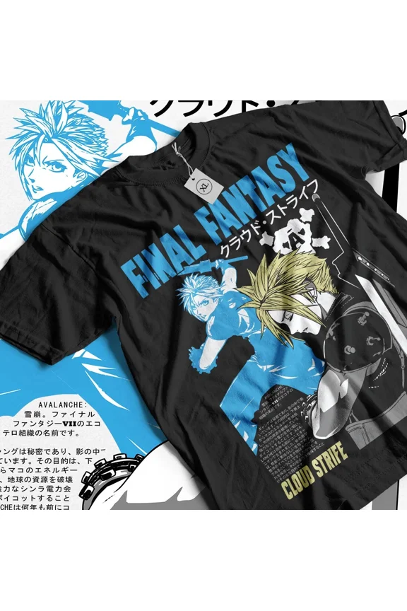 Reprint Rare Final Fantasy T-shirt FF Merch Moogle Starry Mako Reactor Gift Anime Shirt