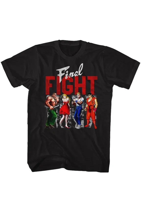 Reprint Rare Final Fight Panels Black Gaming Shirt