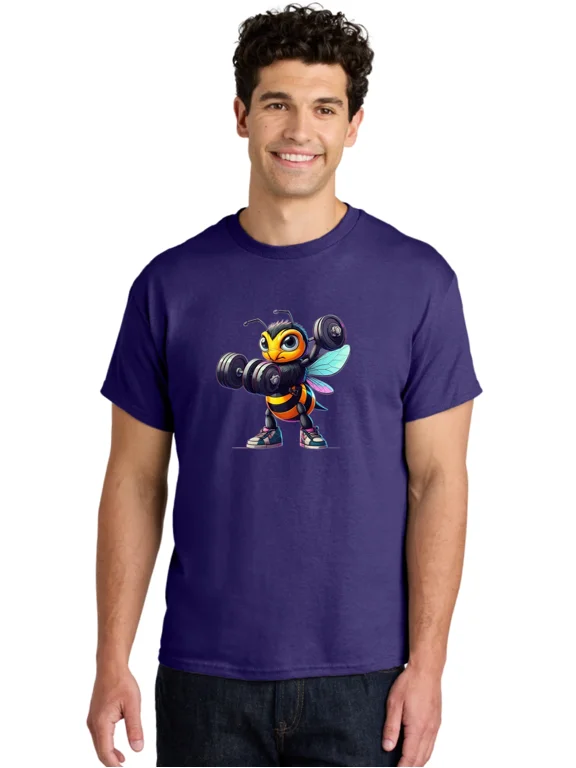 Reprint Rare Fitness-Bee-1 Mens Graphic Tee, 100% Cotton, Casual Summer Wear