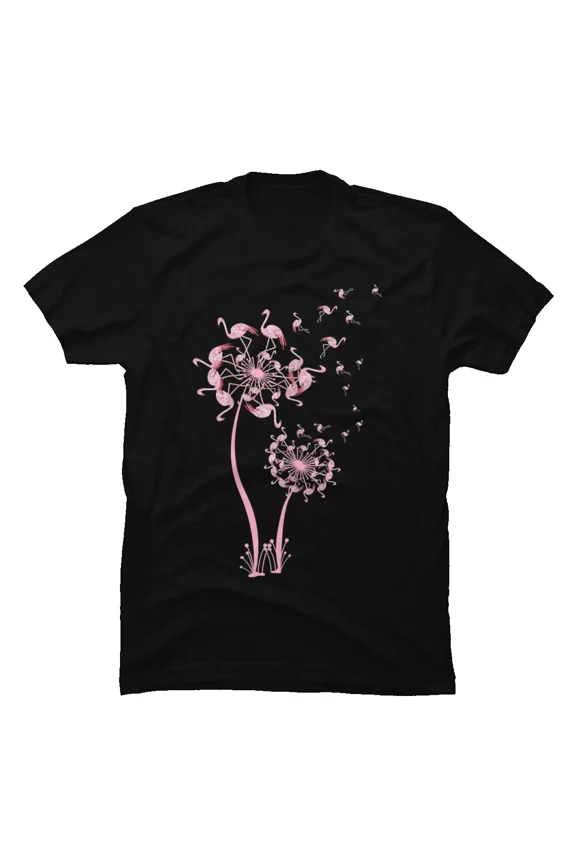 Reprint Rare Flamingo Dandelion Flower Tshirt Cute Flamingo Lover Gifts