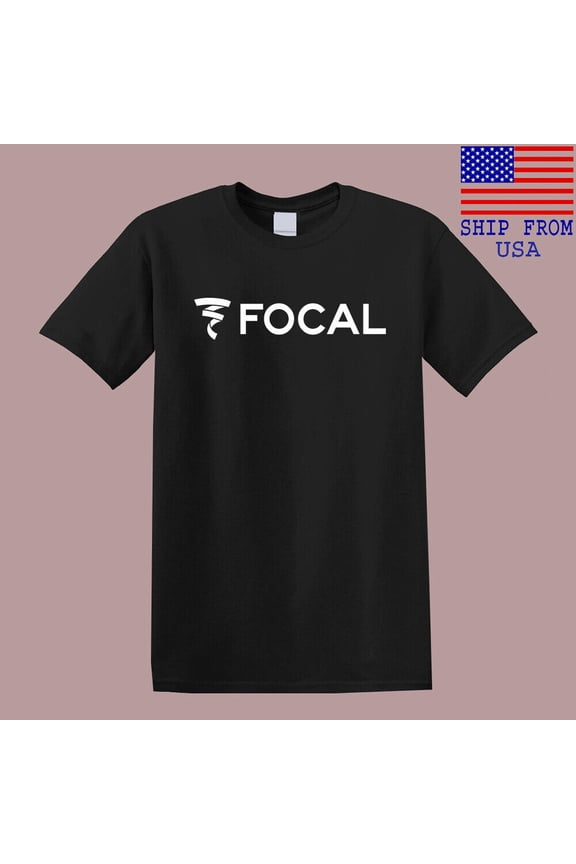 Reprint Rare Focal Audio Equipment Men's Black T-Shirt Size S-4XL
