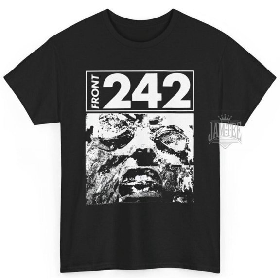 Reprint Rare Front 242 T-Shirt, Music Band Rock N' Roll Punk Gothic Metal Retro Unisex Tee