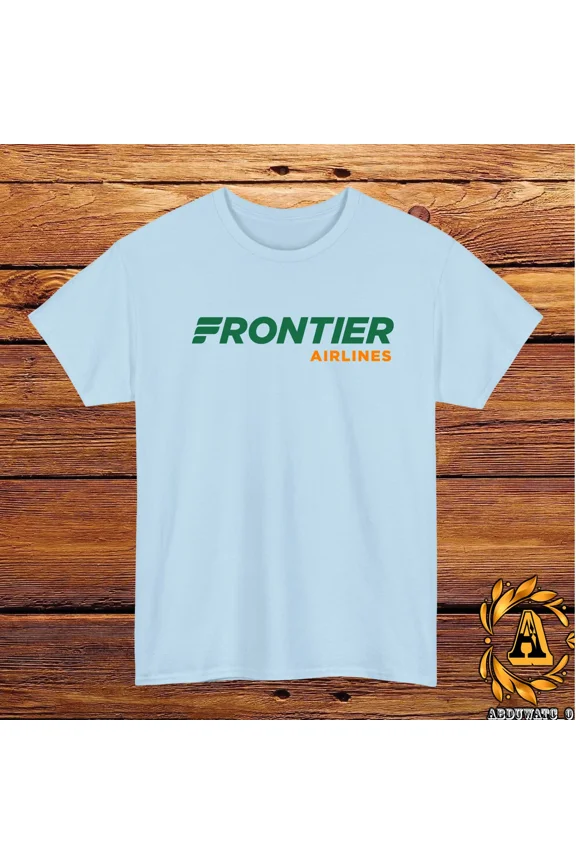 Reprint Rare Frontier Airlines Logo T-Shirt Black/Grey/White/Navy/Red/Light Blue S-5XL