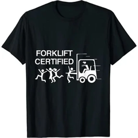 Reprint Rare Funny Forklift Operator Forklift Certified Retro Vintage Unisex T-Shirt