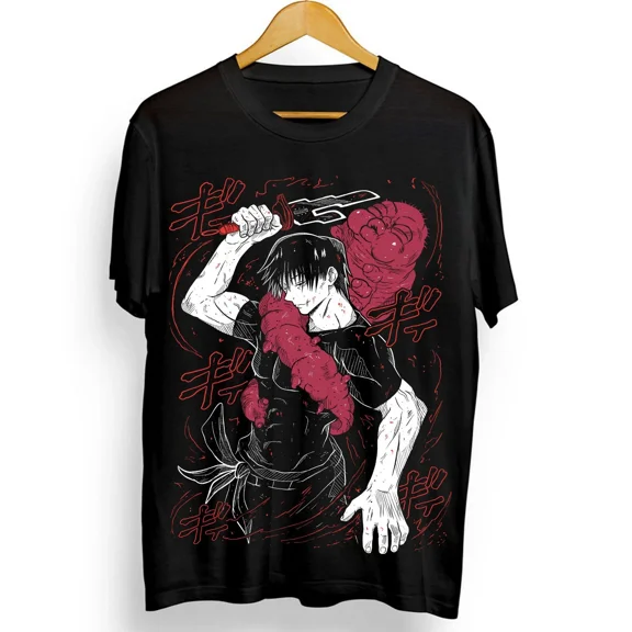 Reprint Rare Fushiguro Toji T-shirt Anime Horror Black T-Shirt All Size