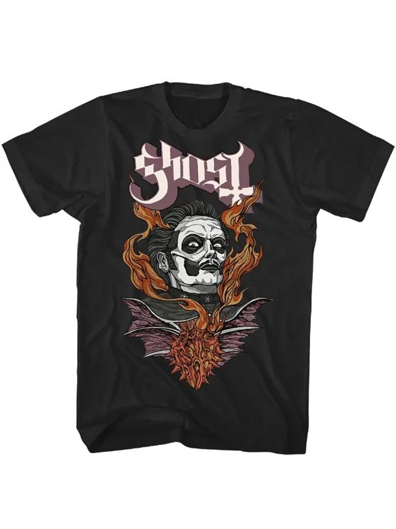 Reprint Rare GHOST cd lgo CARDINAL COPIA FLAMING FACE Official SHIRT XL New prequelle skeletá