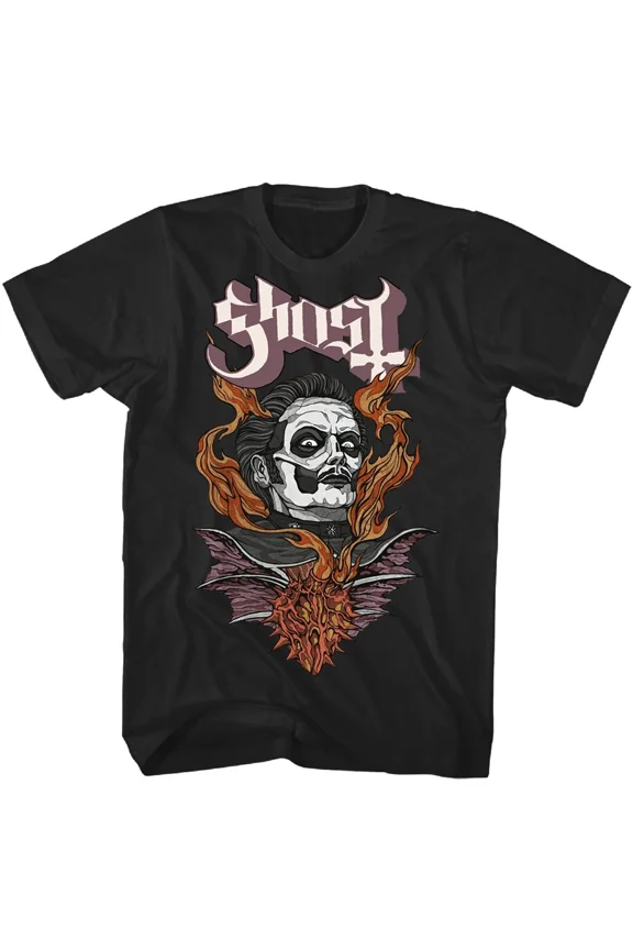 Reprint Rare GHOST cd lgo CARDINAL COPIA FLAMING FACE Official SHIRT XL New prequelle skeletá