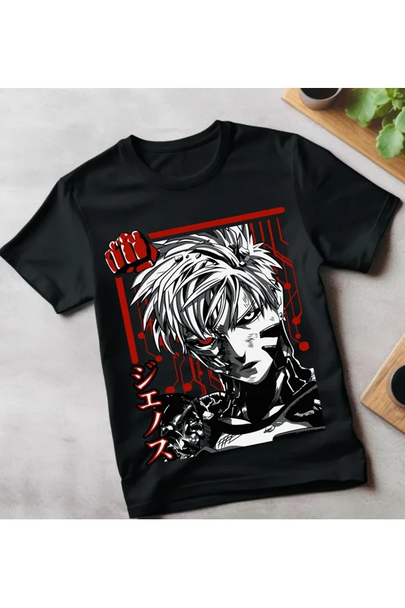 Reprint Rare Garou T-Shirt One Punch Anime Manga Villain Horror Funny Black Shirt All Size