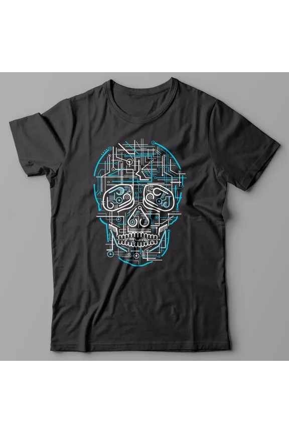 Reprint Rare Geek T-shirt ELECTRIC SKULL, CPU Electronic, NERD tshirt