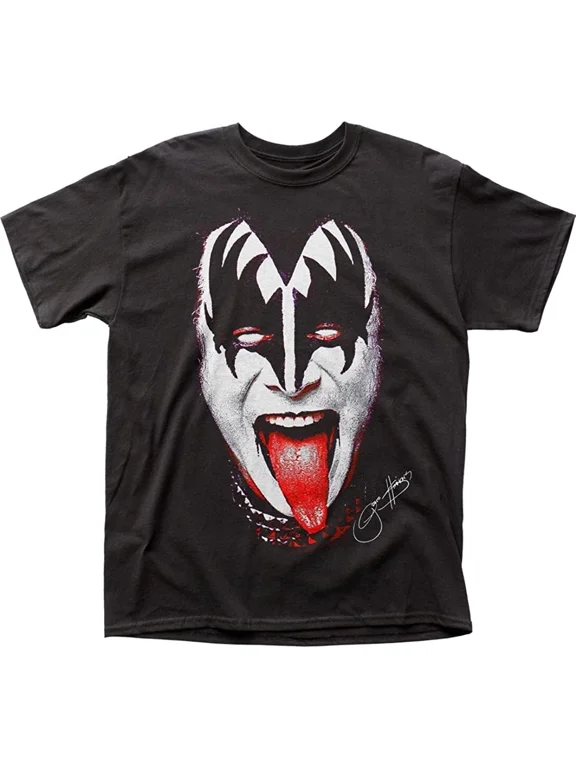 Reprint Rare Gene Simmons Face Short Sleeve Black Size S to 234XL Unisex Shirt HE647