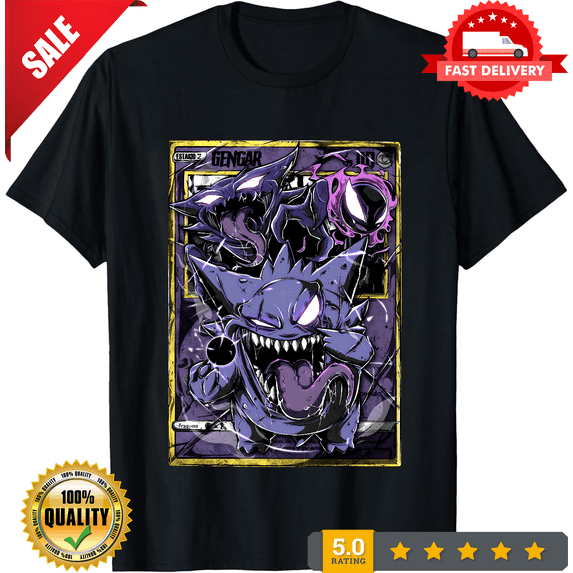 Reprint Rare Gengar Evolution T-shirt, LIMITED EDITION-TH69892