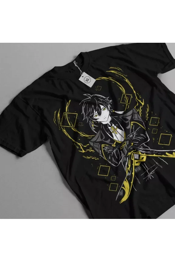 Reprint Rare Genshin Impact Zhongli Dakimakura T-shirt Anime Shirt Short Sleeve All Size