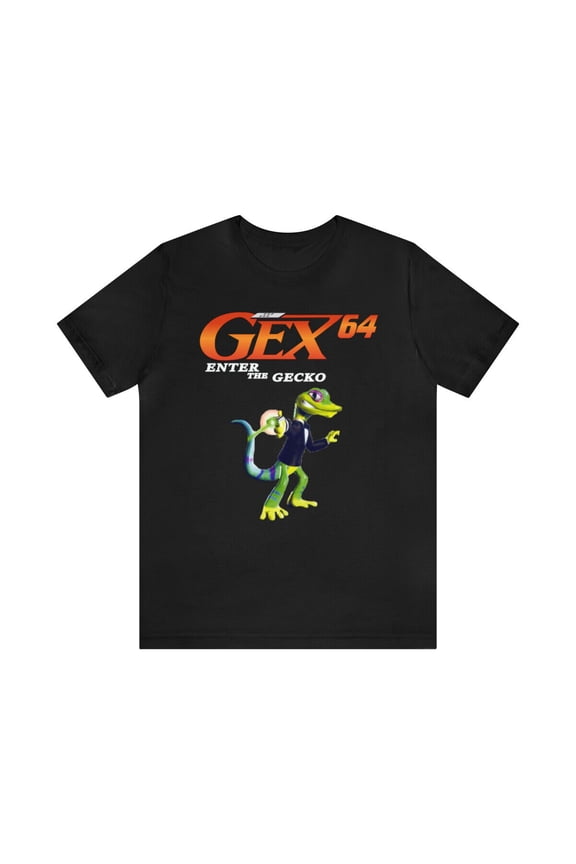 Reprint Rare Gex 64 Enter The Gecko N64 Cover Art Retro Style Unisex Short Sleeve Tee T-Shirt