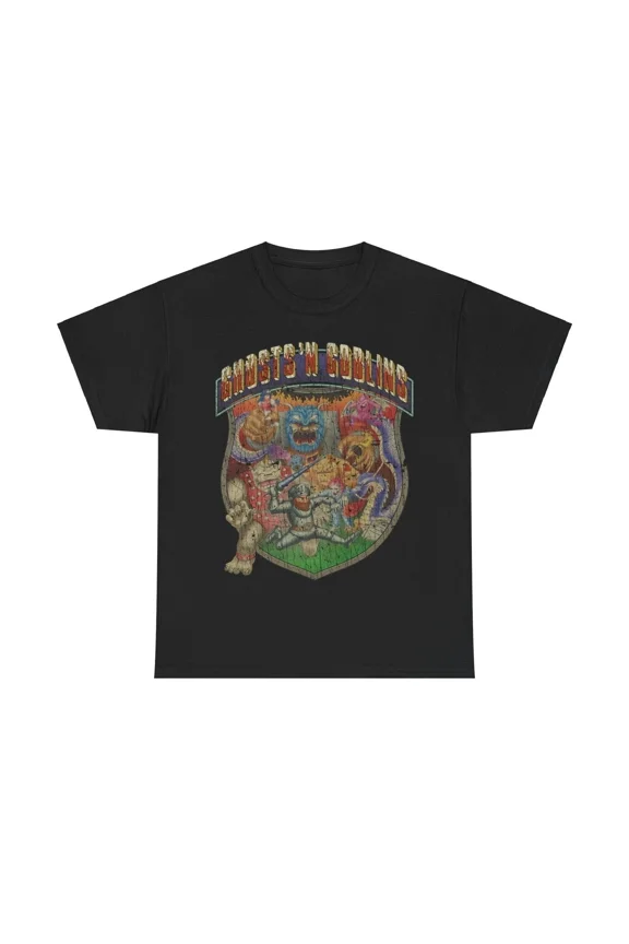 Reprint Rare Ghosts n Goblins 1985 Video Game Nostalgic T-shirt